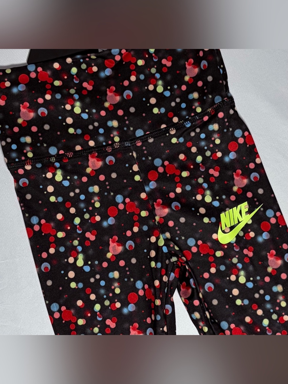 Nike Girls Glow Time Leggings Size 4 (XS) Black Multicolor Very Cute New w Tags